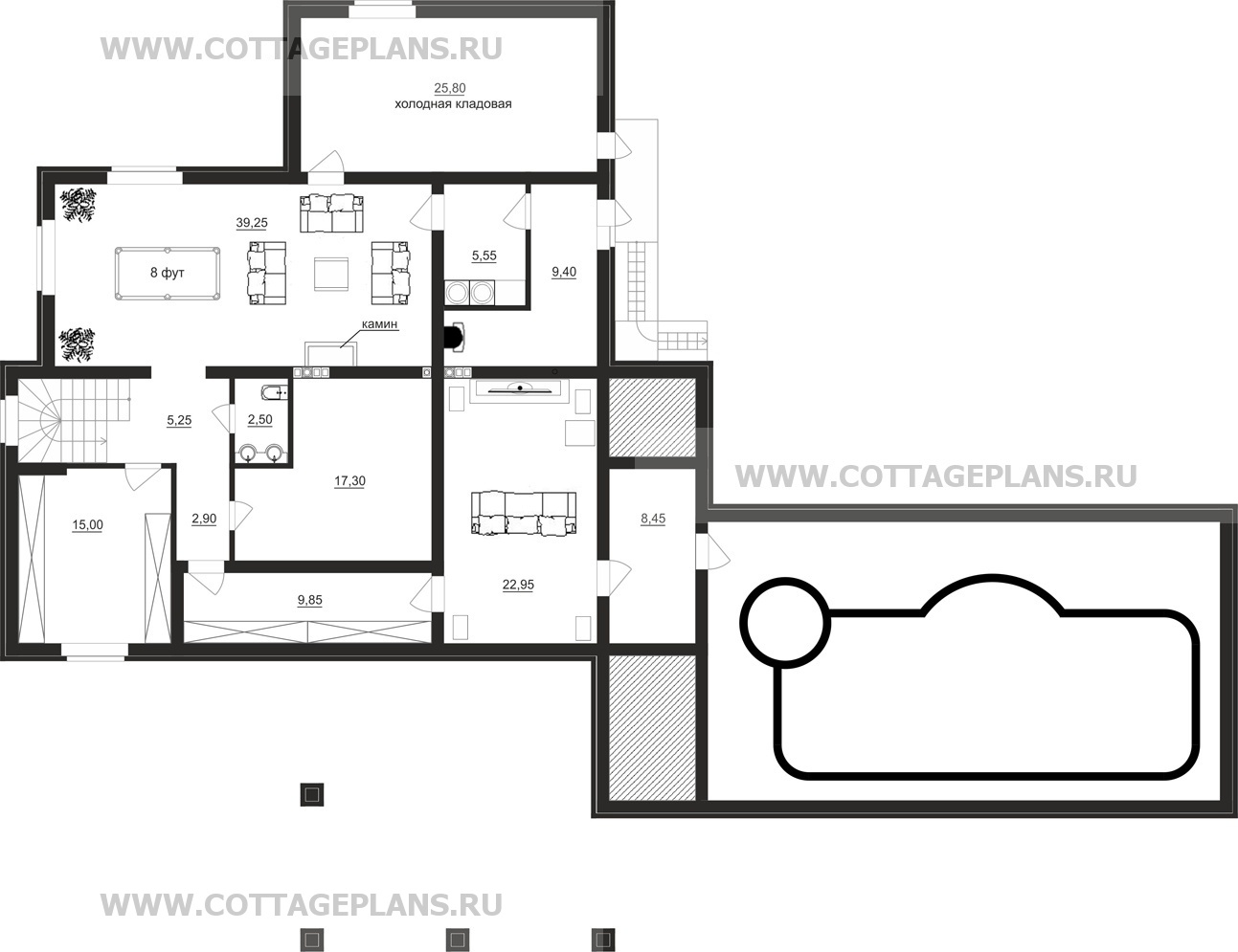 Поэтажные планы проект дома 17-68 общ. площадь 498,25 м2