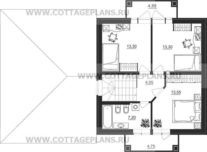 Поэтажные планы проект дома 21-87 общ. площадь 131,30 м2