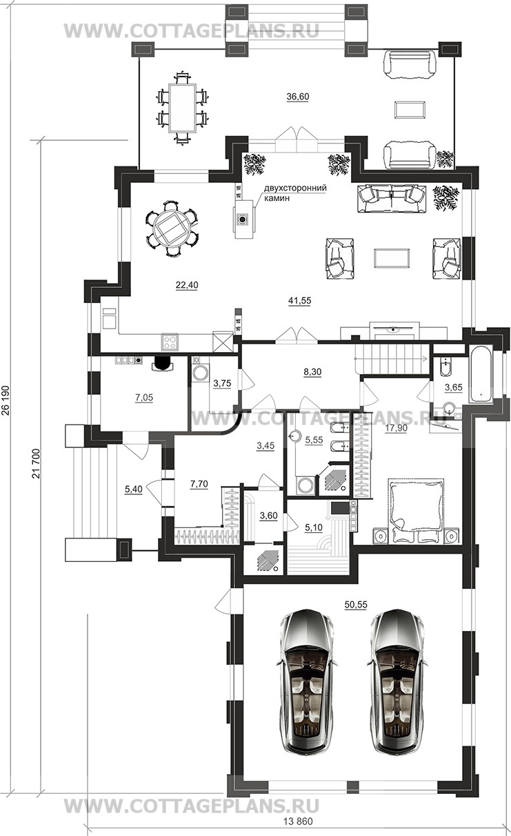 Поэтажные планы проект дома 200-86 общ. площадь 305,85 м2