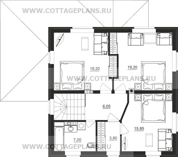 Поэтажные планы проект дома 15-39 общ. площадь 227,35 м2