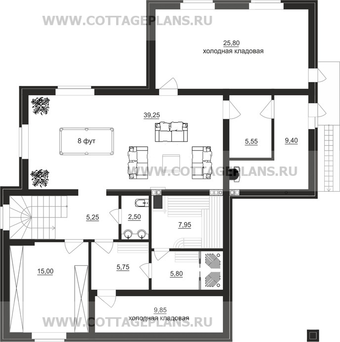 Поэтажные планы проект дома 84-56 общ. площадь 307,70 м2