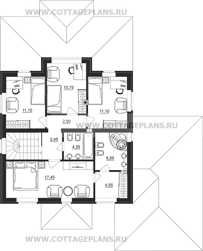 Поэтажные планы проект дома 92-72 общ. площадь 171,65 м2