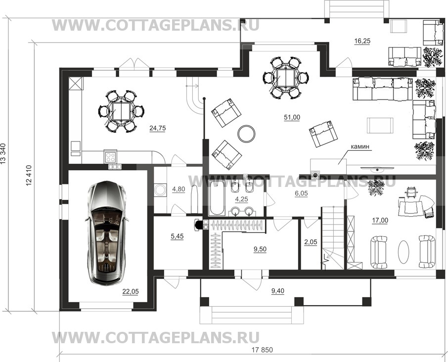 Поэтажные планы проект дома 94-49 общ. площадь 338,70 м2