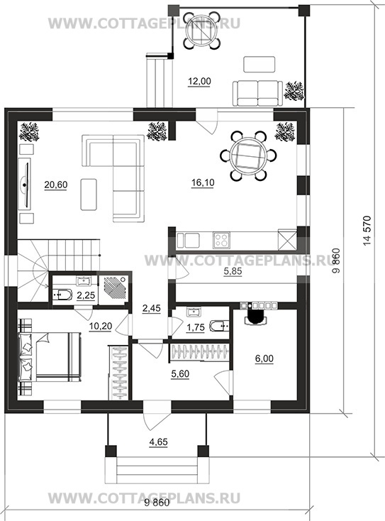 Поэтажные планы проект дома 108-16 общ. площадь 139,25 м2