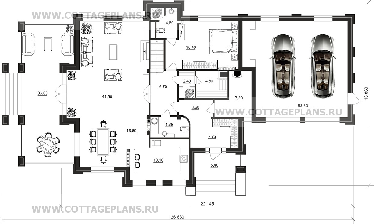 Поэтажные планы проект дома 100-83 общ. площадь 309,10м2