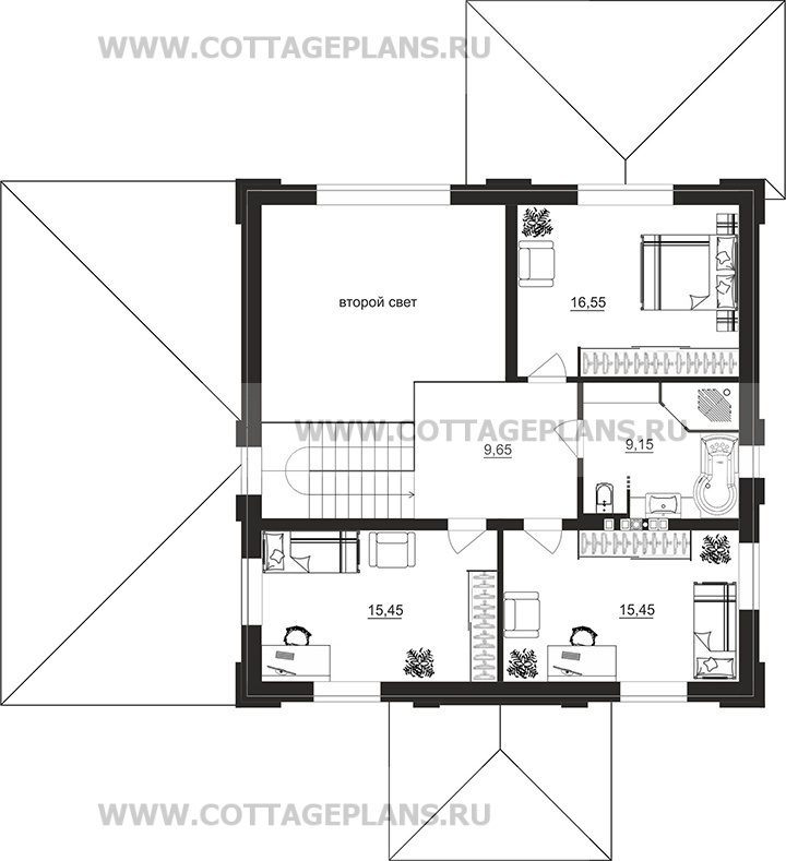 Поэтажные планы проект дома 106-49 общ. площадь 185,80м2