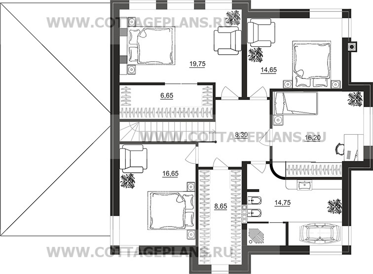 Поэтажные планы проект дома 204-62 общ. площадь 226,65 м2