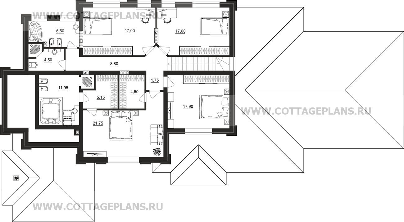Поэтажные планы проект дома 203-66 общ. площадь 446,7 м2