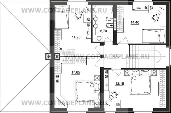 Поэтажные планы проект дома 29-24 общ. площадь 151,40м2
