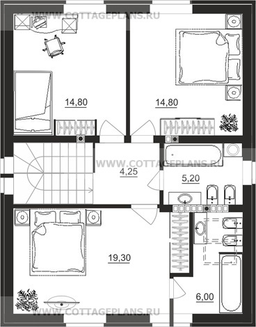Поэтажные планы проект дома 15-99 общ. площадь 194,55 м2