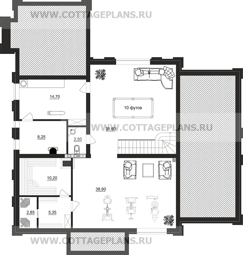 Поэтажные планы проект дома 205-27 общ. площадь 407,80 м2
