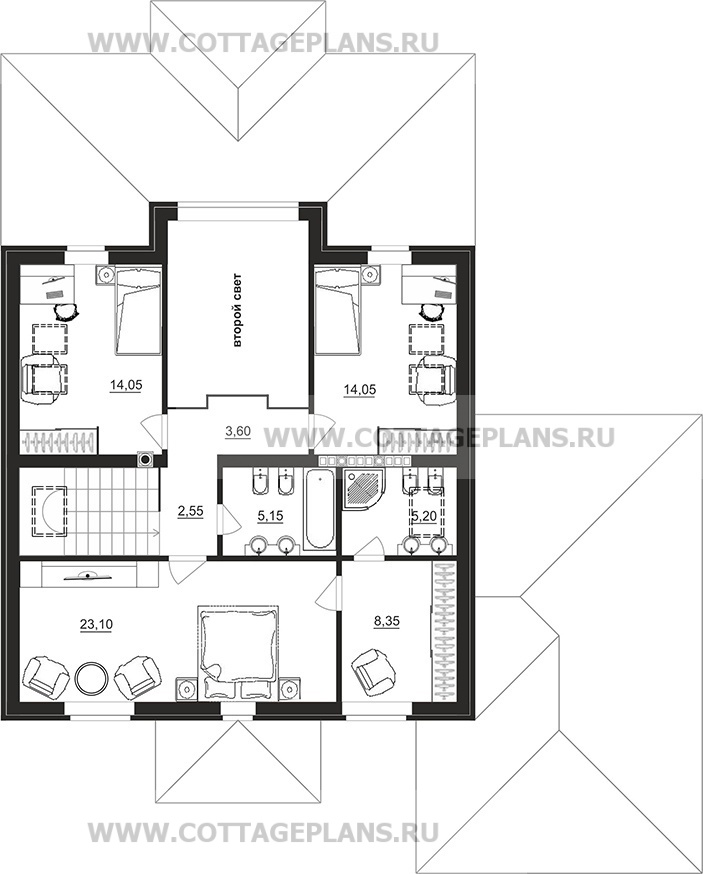 Поэтажные планы проект дома 201-04 общ. площадь 284,60 м2