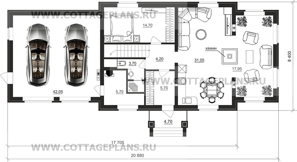 Поэтажные планы проект дома 95-31 общ. площадь 188,25 м2