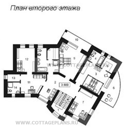 Поэтажные планы проект дома 46-44 общ. площадь 498,0м2