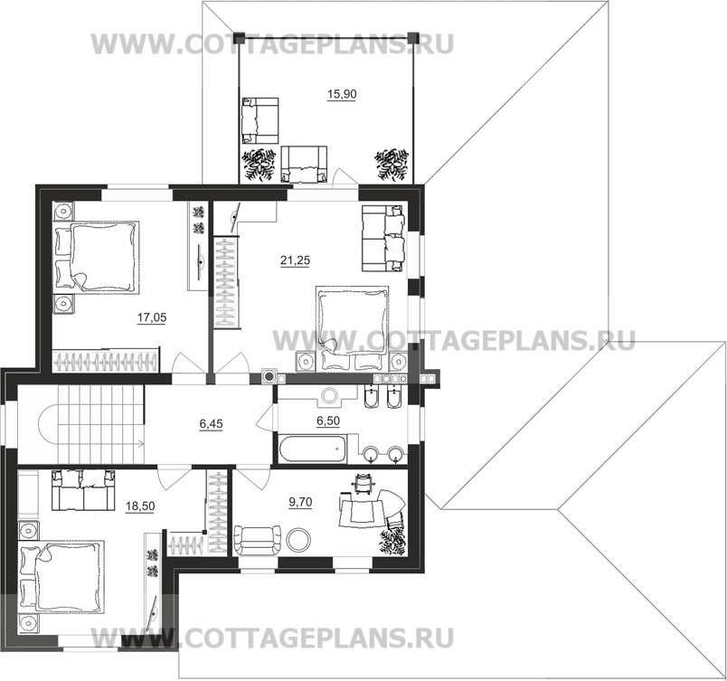 Поэтажные планы проект дома 83-07 общ. площадь 176,45 м2