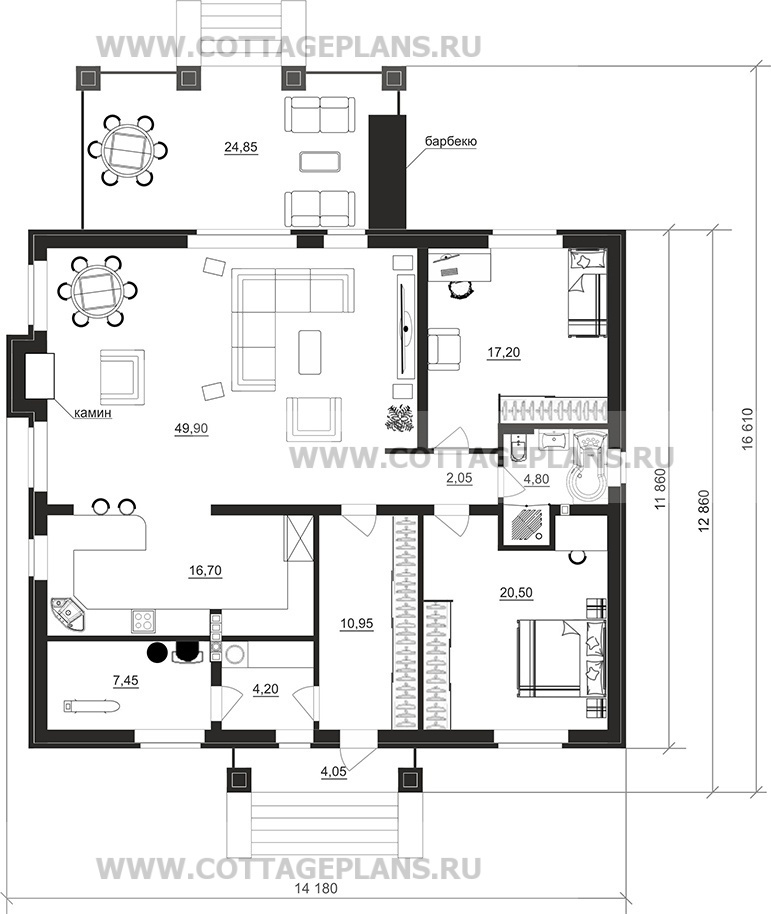 Поэтажные планы проект дома 900-59 общ. площадь 133,45м2