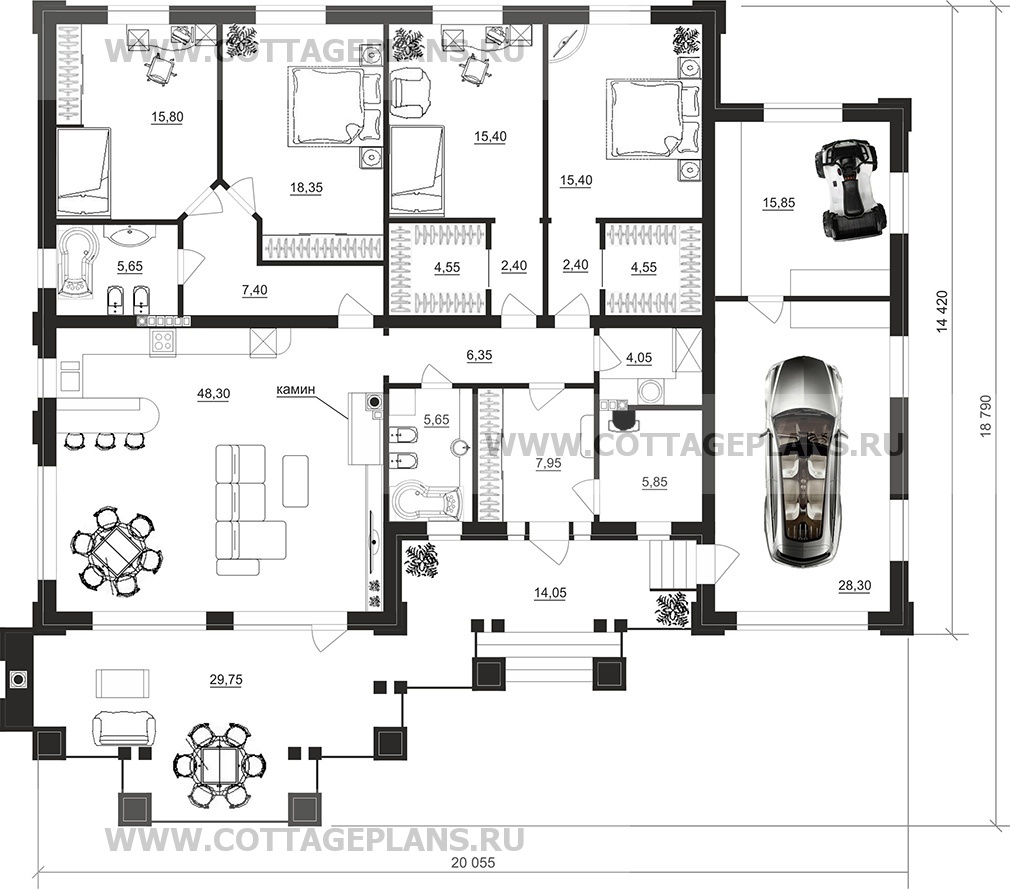 Поэтажные планы проект дома 07-88 общ. площадь 213,15 м2