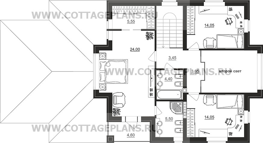 Поэтажные планы проект дома 96-68 общ. площадь 291,45 м2