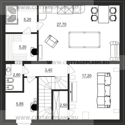 Поэтажные планы проект дома 21-65 общ. площадь 141,70 м2