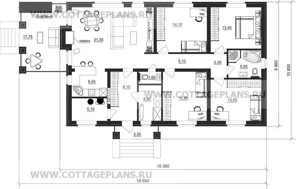 Поэтажные планы проект дома 702-30 общ. площадь 124,00м2