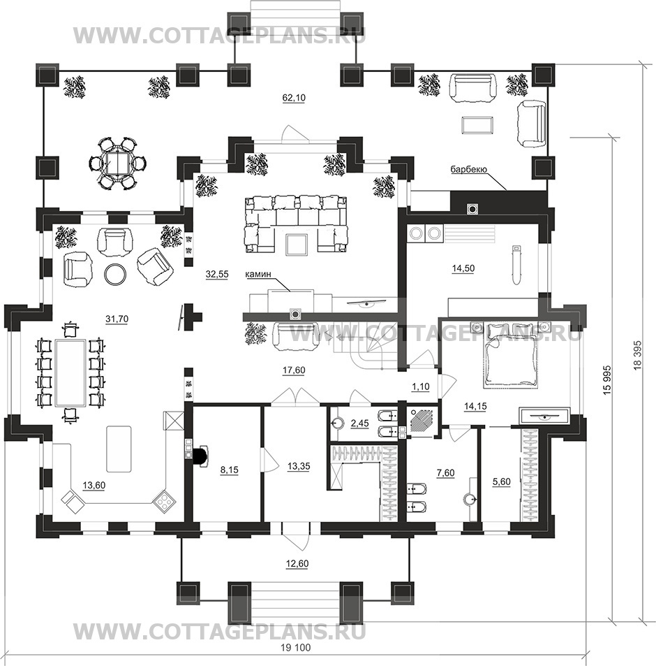 Поэтажные планы проект дома 200-30 общ. площадь 308,65 м2