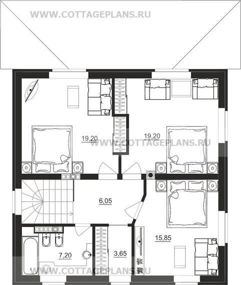 Поэтажные планы проект дома 20-89 общ. площадь 211,55 м2