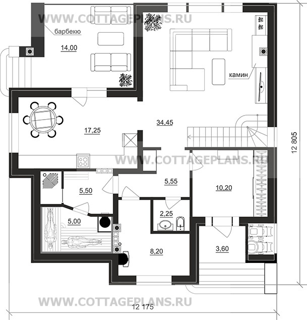 Поэтажные планы проект дома 204-71 общ. площадь 168,50 м2