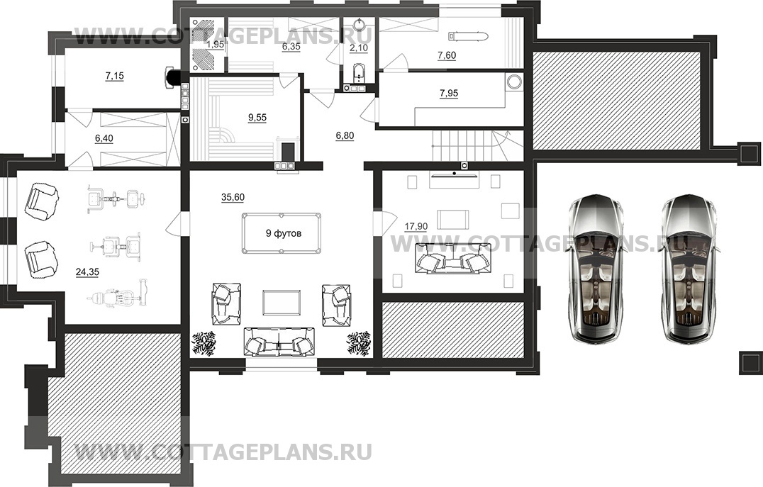 Поэтажные планы проект дома 203-42 общ. площадь 363,8 м2