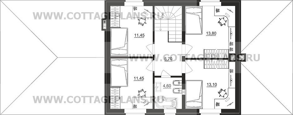 Поэтажные планы проект дома 204-48 общ. площадь 162,65 м2