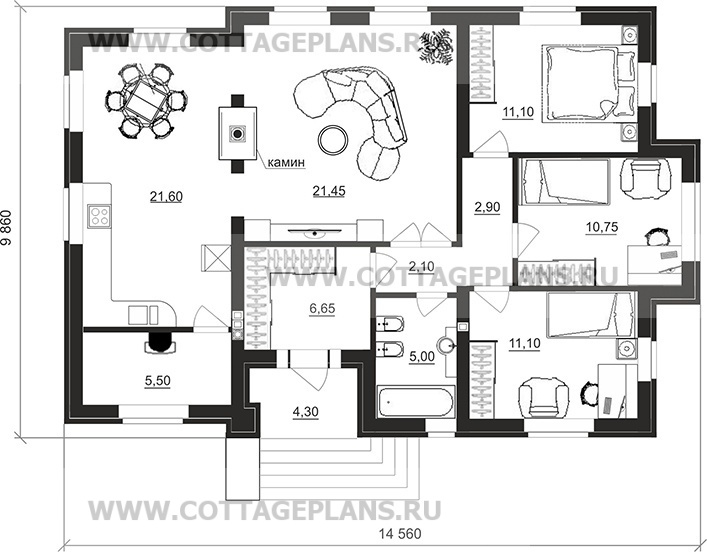Поэтажные планы проект дома 90-51 общ. площадь 98,15 м2