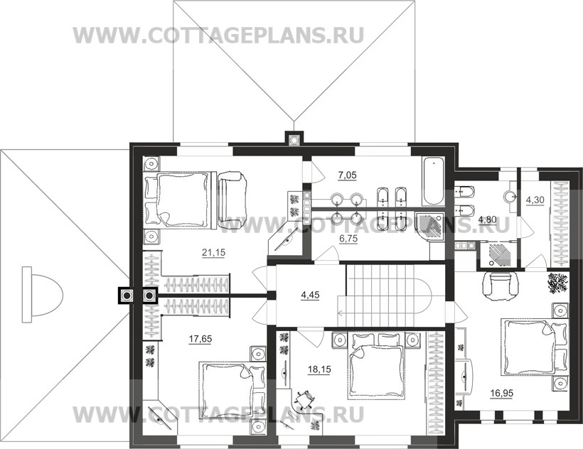 Поэтажные планы проект дома 29-49 общ. площадь 228,50 м2