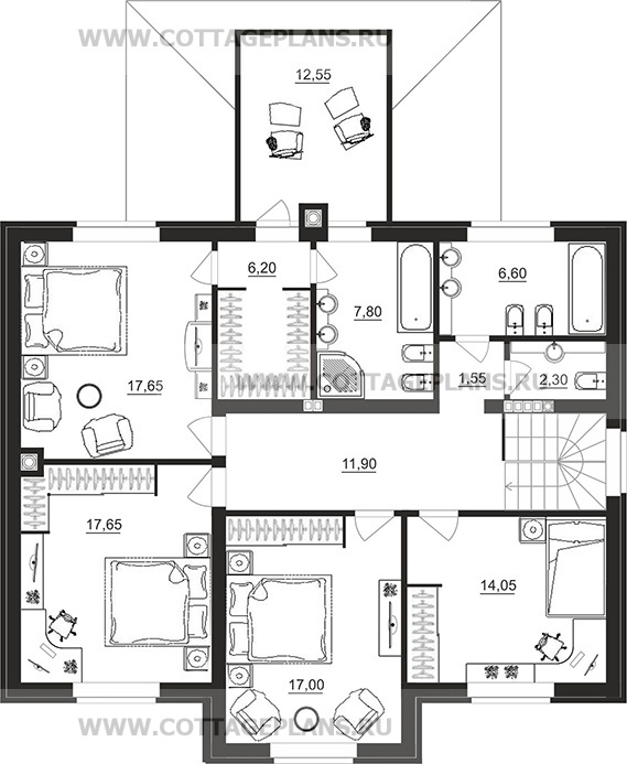 Поэтажные планы проект дома 200-61 общ. площадь 196,25 м2