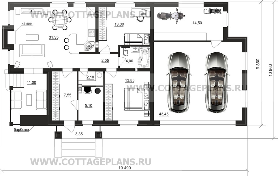 Поэтажные планы проект дома 700-84 общ. площадь 136,95м2