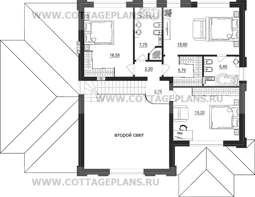 Поэтажные планы проект дома 105-15 общ. площадь 314,95 м2