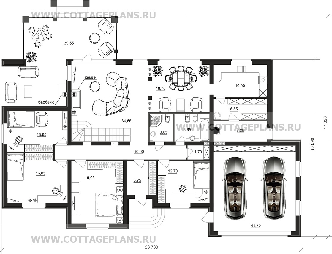 Поэтажные планы проект дома 95-39 общ. площадь 311,25 м2