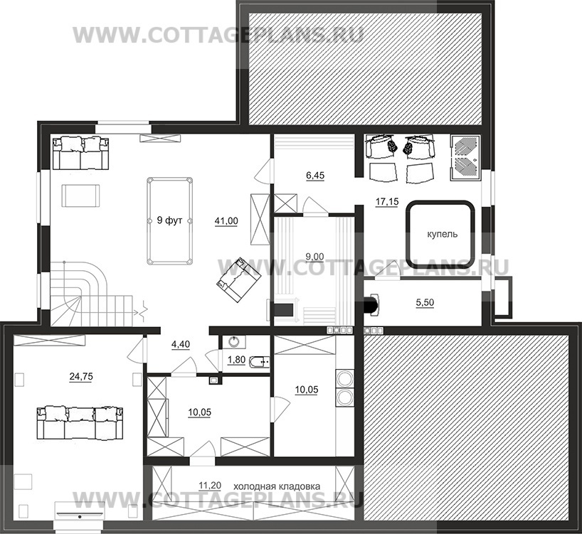 Поэтажные планы проект дома 98-36 общ. площадь 383,15 м2