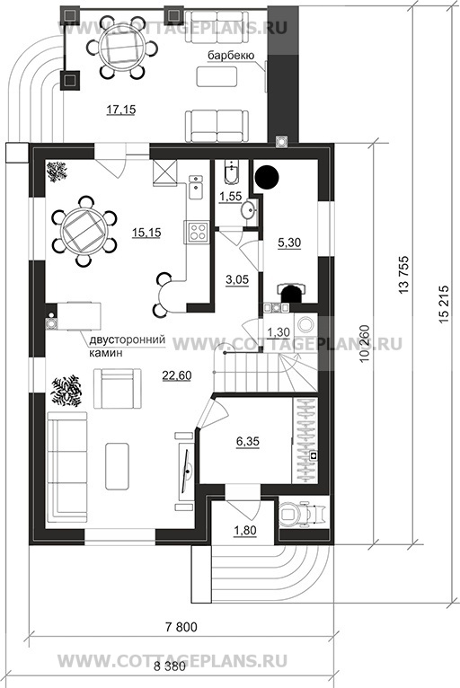Поэтажные планы проект дома 104-75 общ. площадь 110,35 м2