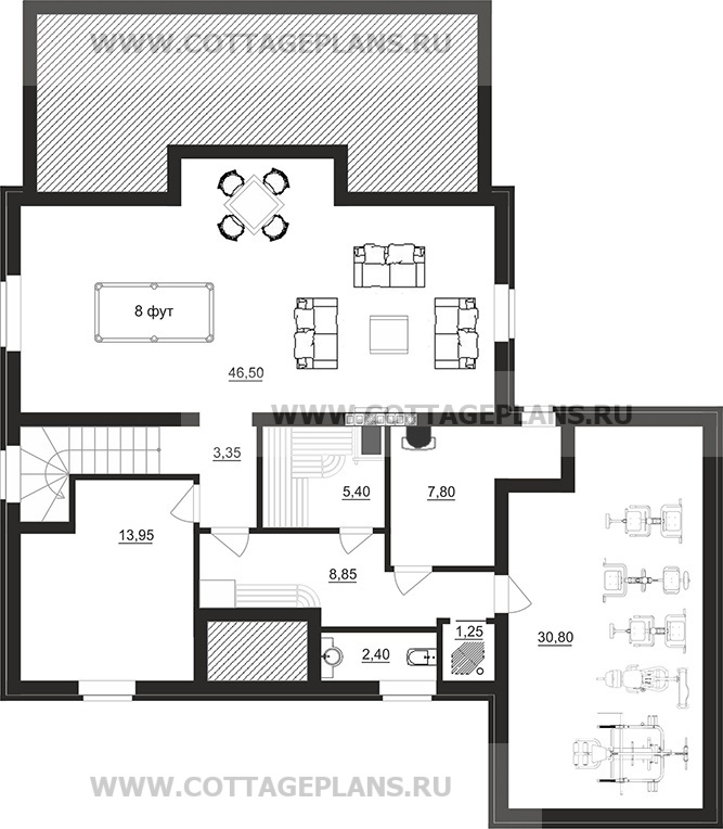 Поэтажные планы проект дома 78-04 общ. площадь 312,90м2