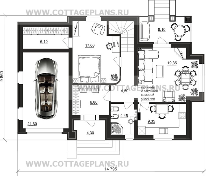 Поэтажные планы проект дома 75-64 общ. площадь 149,30 м2