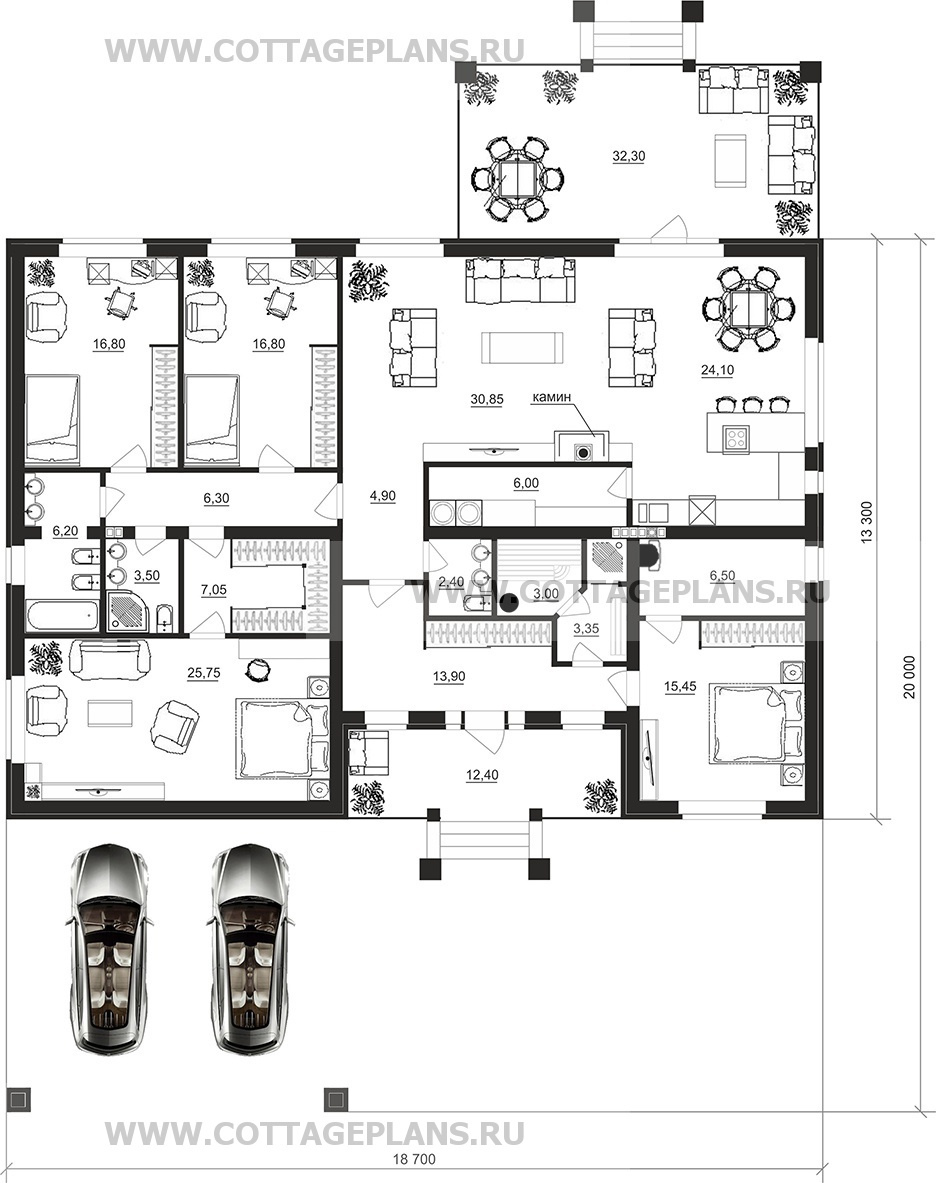 Поэтажные планы проект дома 27-04 общ. площадь 192,40 м2