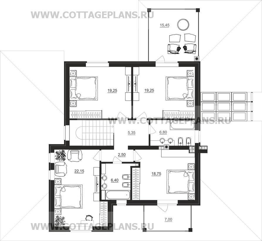Поэтажные планы проект дома 93-38 общ. площадь 467,00 м2