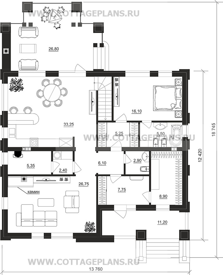 Поэтажные планы проект дома 206-28 общ. площадь 192,25 м2