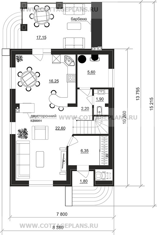Поэтажные планы проект дома 104-75 общ. площадь 110,35 м2