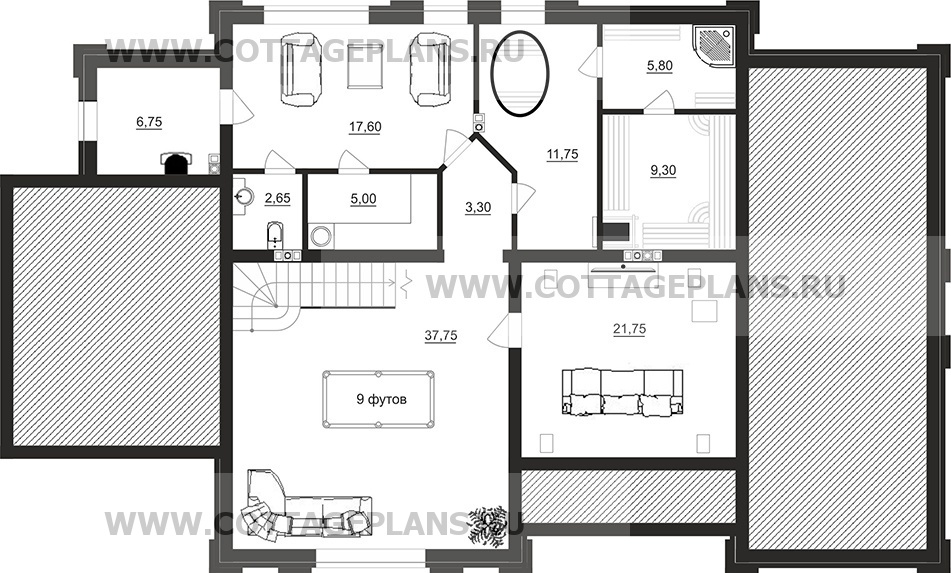 Поэтажные планы проект дома 205-39 общ. площадь 390,50 м2