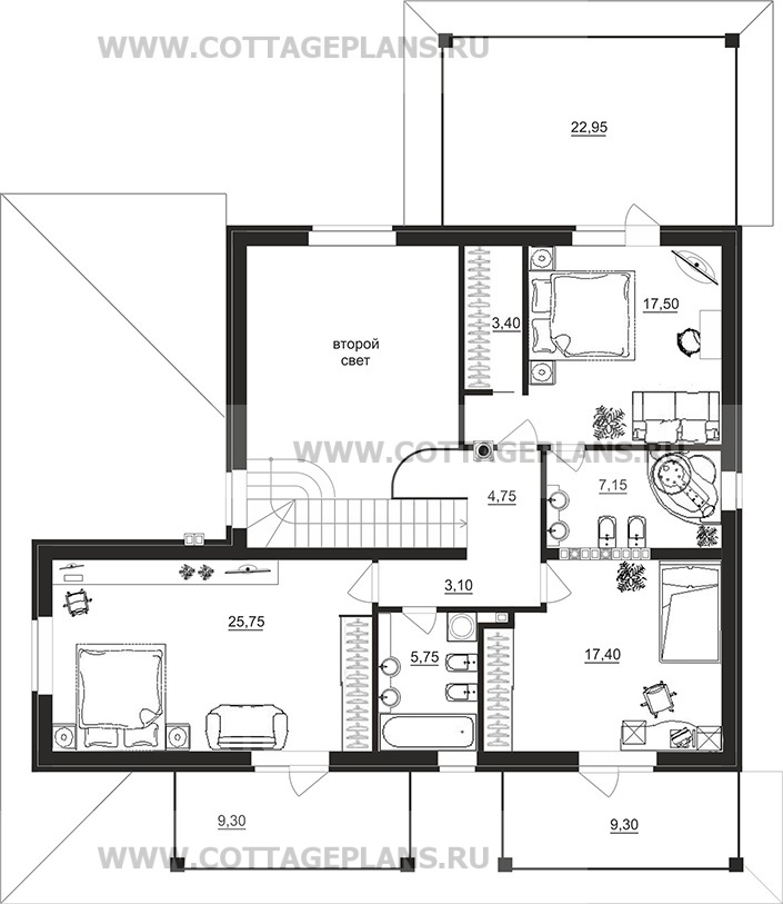 Поэтажные планы проект дома 98-72 общ. площадь 371,50 м2