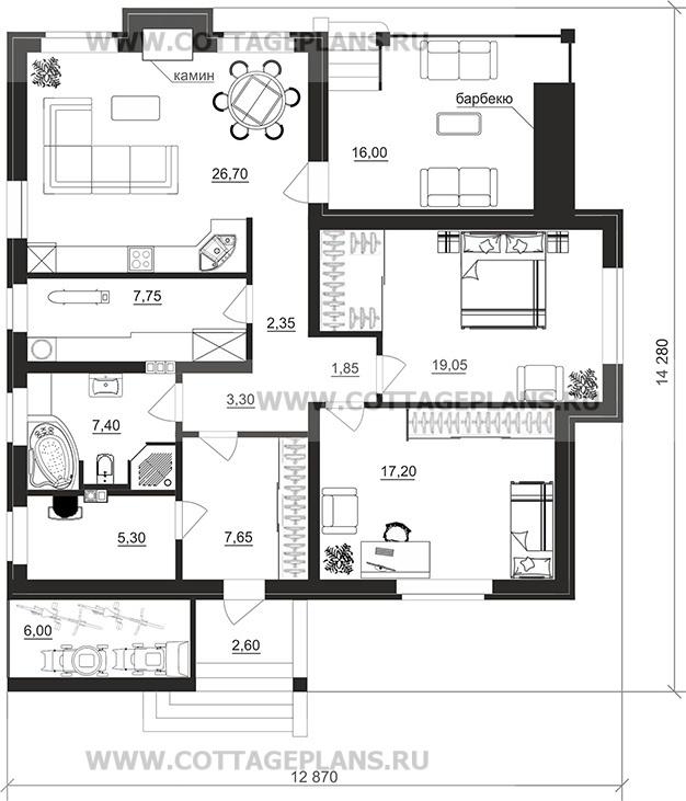 Поэтажные планы проект дома 700-32 общ. площадь 98,55 м2
