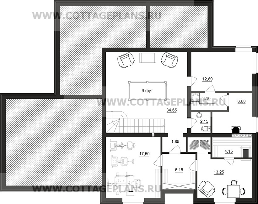 Поэтажные планы проект дома 76-20 общ. площадь 370,60 м2
