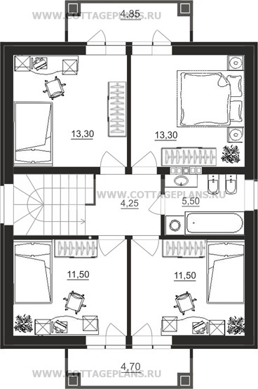 Поэтажные планы проект дома 87-93 общ. площадь 120,15 м2