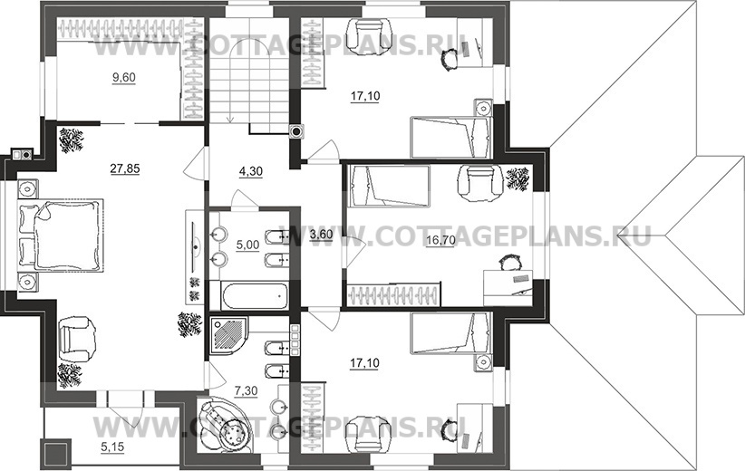 Поэтажные планы проект дома 200-49 общ. площадь 219,95 м2