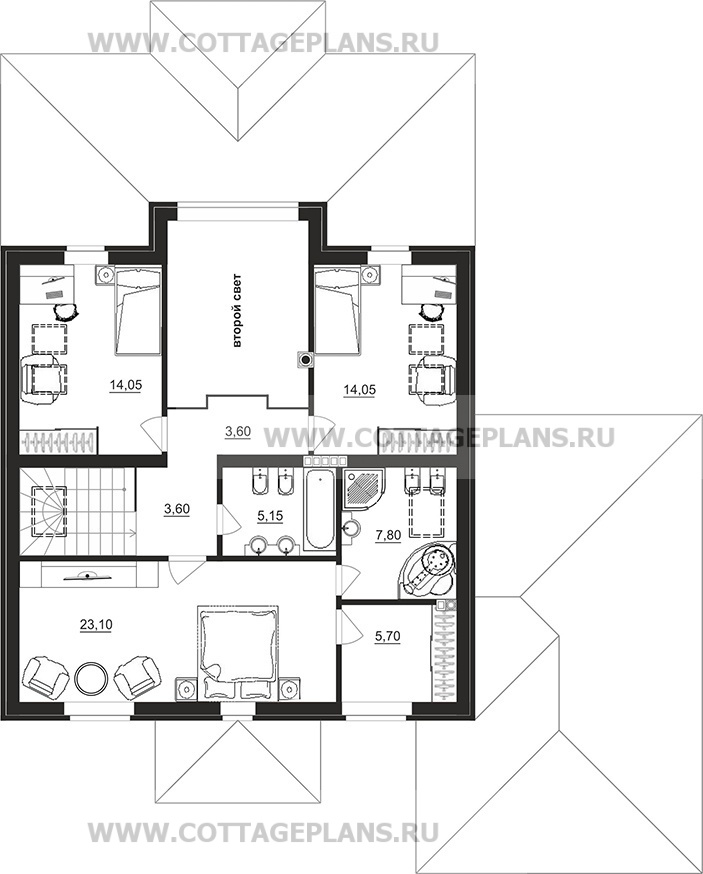 Поэтажные планы проект дома 200-04 общ. площадь 180,90 м2
